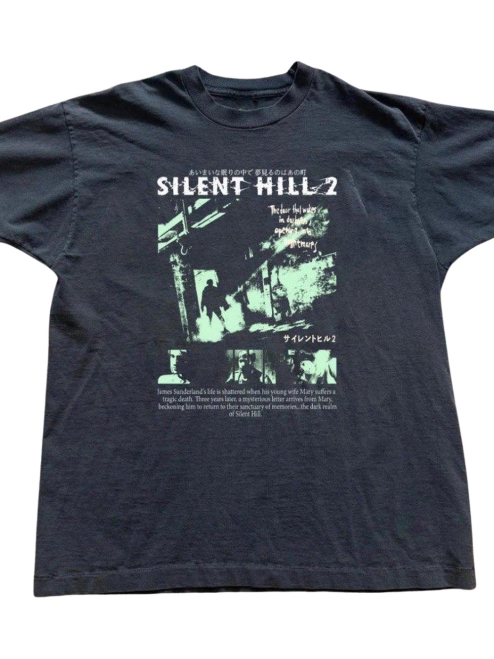 Gildan Silent Hill 2 Graphic Tee - Black with Mint Print